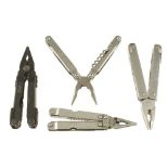 Four combination knives/tools by BAHCO (saw blade snapped) GERBER, SOG and VICTORINOX G++