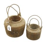 Two cast iron glue pots G+