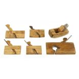 Six miniature beech planes 2 1/2" to 4 1/2" G+