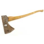 A large felling axe by ELWELL with 6" edge G+