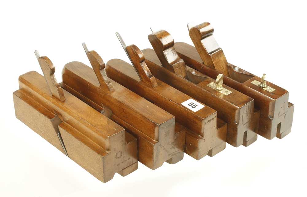 Five planes by Scottish makers, 3 counter check planes and 2 glass check planes with screw stops G - Image 2 of 2