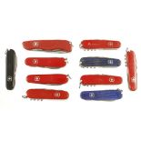 Ten Swiss army knives by VICTORINOX G+