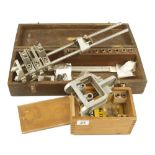 A RECORD No 148 dowelling jig with various collets and a WODEN No X190 dowelling jig G+