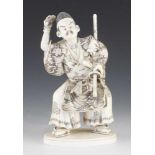 A fine 5 1/2" ivory okimono of a Samurai