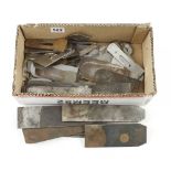 11 uncut plane irons and irons for Stanley and Record planes and shaves G+