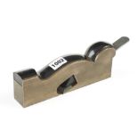 A fine quality 1 1/2" steel soled brass shoulder plane with ebony infill and wedge F