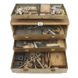 An engineers four drawer metal tool box with tools G