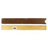 A 13" boxwood slide rule by ELLIOTT Bros London with Pollits Pipe Calculator No 133 with Pipe