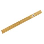 A little used 24" R.F.AGNEW'S Slide Rule Pat. 22165-1913 for the cloth trade with Kilos per 1000