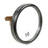 An unusual WW2 wrist signalling mirror in bakelite with leather strap G++