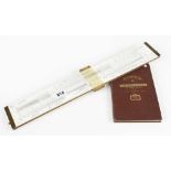 A FARMAR'S 20" Wine & Spirits slide rule c/w book of tables with the same serial No and dated 1931