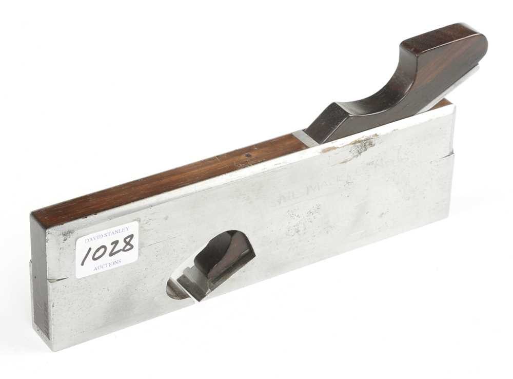 A NORRIS No 8 d/t steel rebate plane with rosewood infill and wedge, little 7/8" iron remains o/w