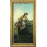 Continental School, 19th Century Young Fisherwoman with Basket Oil on canvas Indistinctly signed