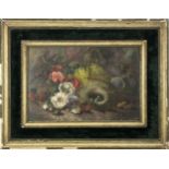 English School, late 19th/early 20th Century Still Life of Flowers and Fruit (2) One framed Oil on