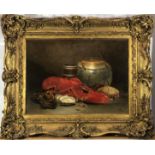 English School, 19th Century Still Life of Lobster and Oyster Shells Signed with monogram 38 x