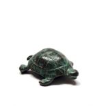 A Japanese bronze model of a turtle, length 6cm.