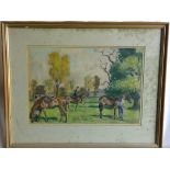 English School, 20th Century 'Powderham Horse Trials, 1980' Pastel on paper Indistinctly signed in