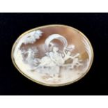 A large !9th century carved shell cameo depictng Europa and the Bull 104 x 80mm irregular oval