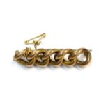 A 9ct gold kerb link bar brooch 6.7gm