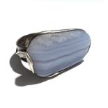 Helen Feiler silver ring set with blue lace agate.