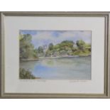 Elizabeth CLARKE (20th Century) 'St. Anthony in Meneage' Coloured print Signed in pencil and