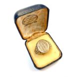 A gold signet ring 7.5gmCondition report: Approx size V - V1/2.
