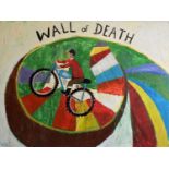 Simeon STAFFORD (b.1959) 'Wall of Death' Oil on plyboard Signed 76 x 102cmCondition report: No