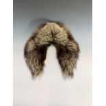 A silver fox fur collar.