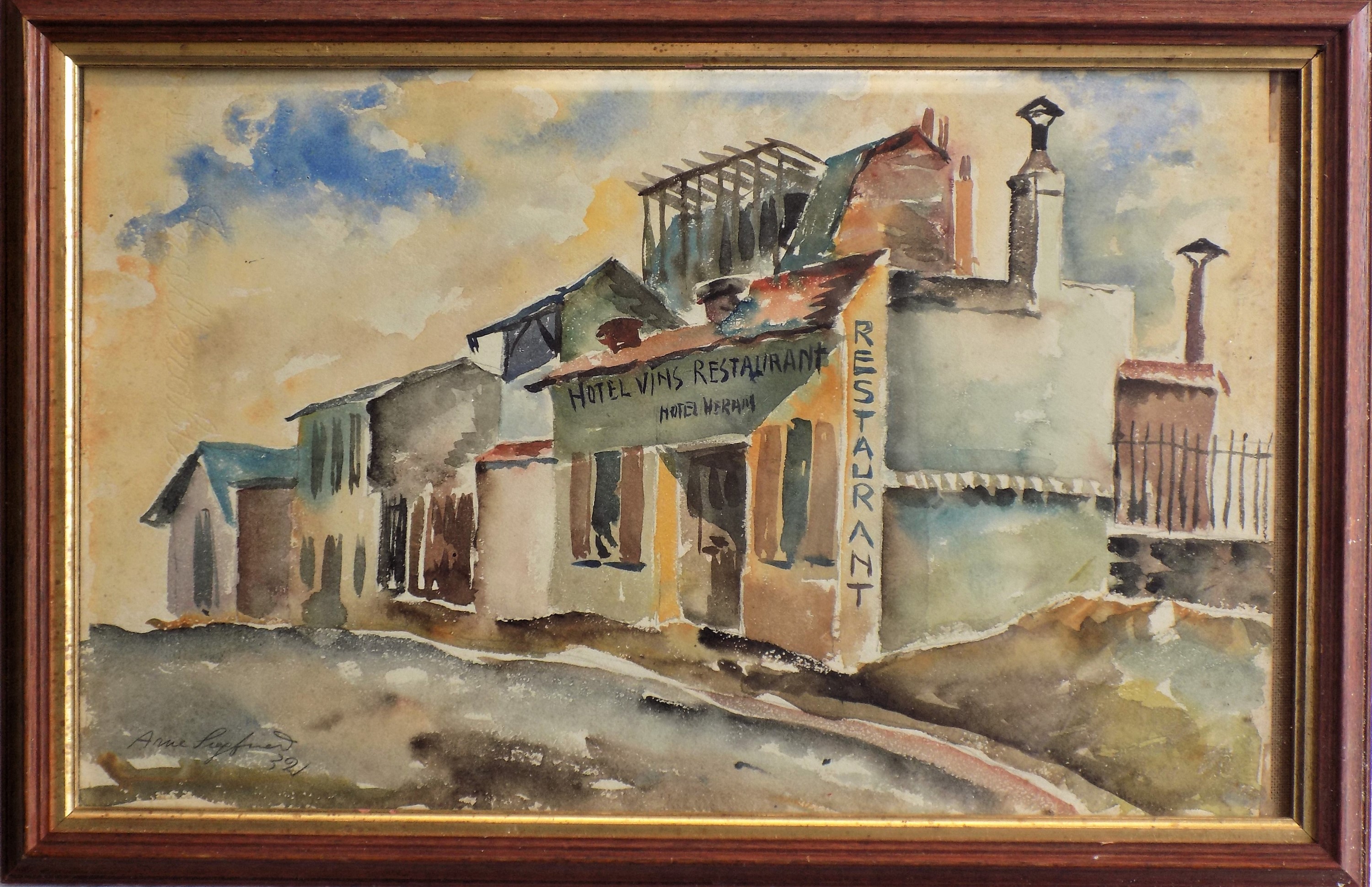 Arne SIEGFRIED (1893-1985) Hotel Weram Watercolour Signed and dated '32 30 x 49cm