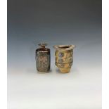 A Katie Horsman (1911-1998) stoneware bottle vase with wax resist decoration, circa 1953, height