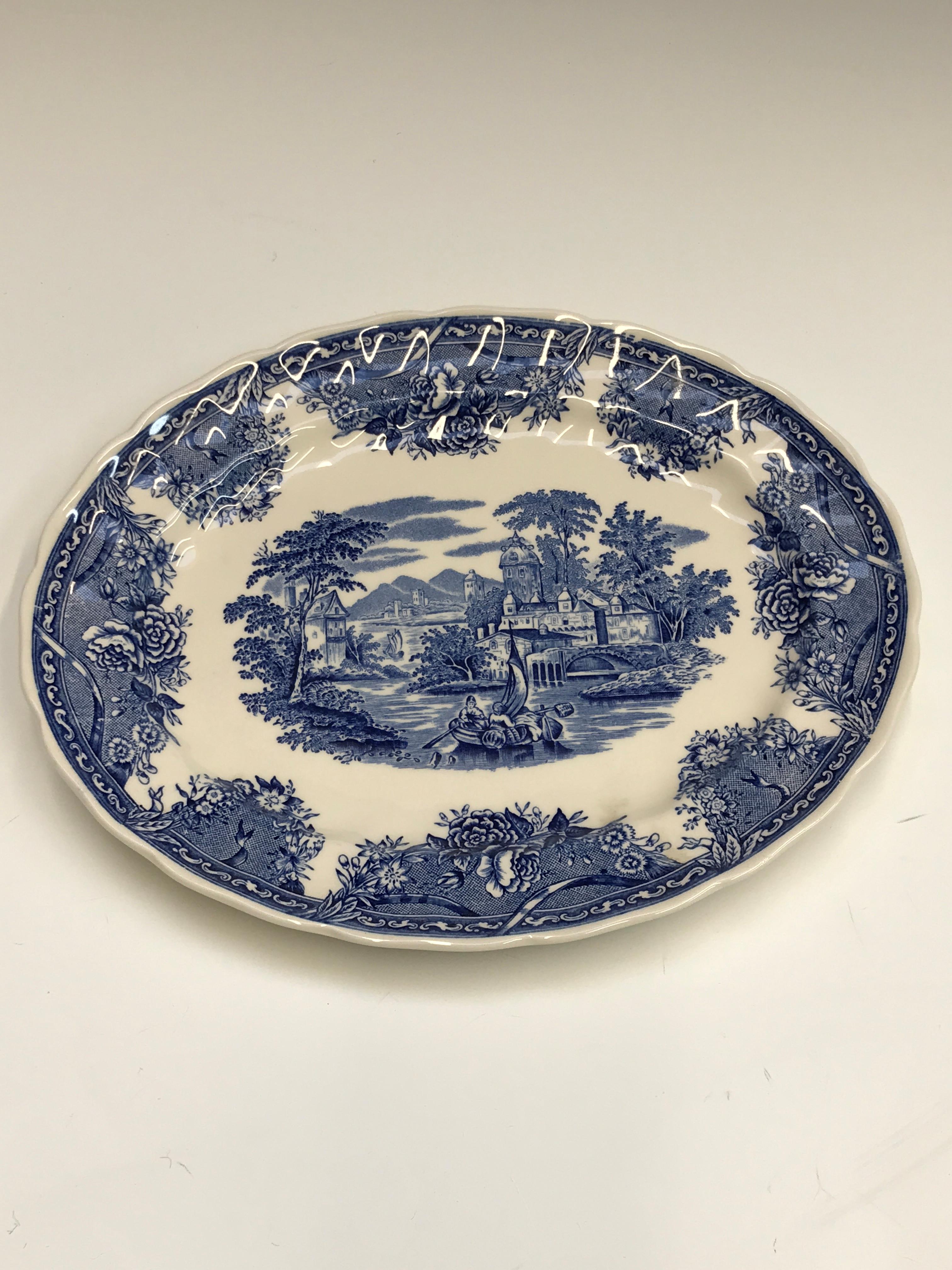 Eight blue and white Wedgwood Queensware plates from the Wedgwood ...
