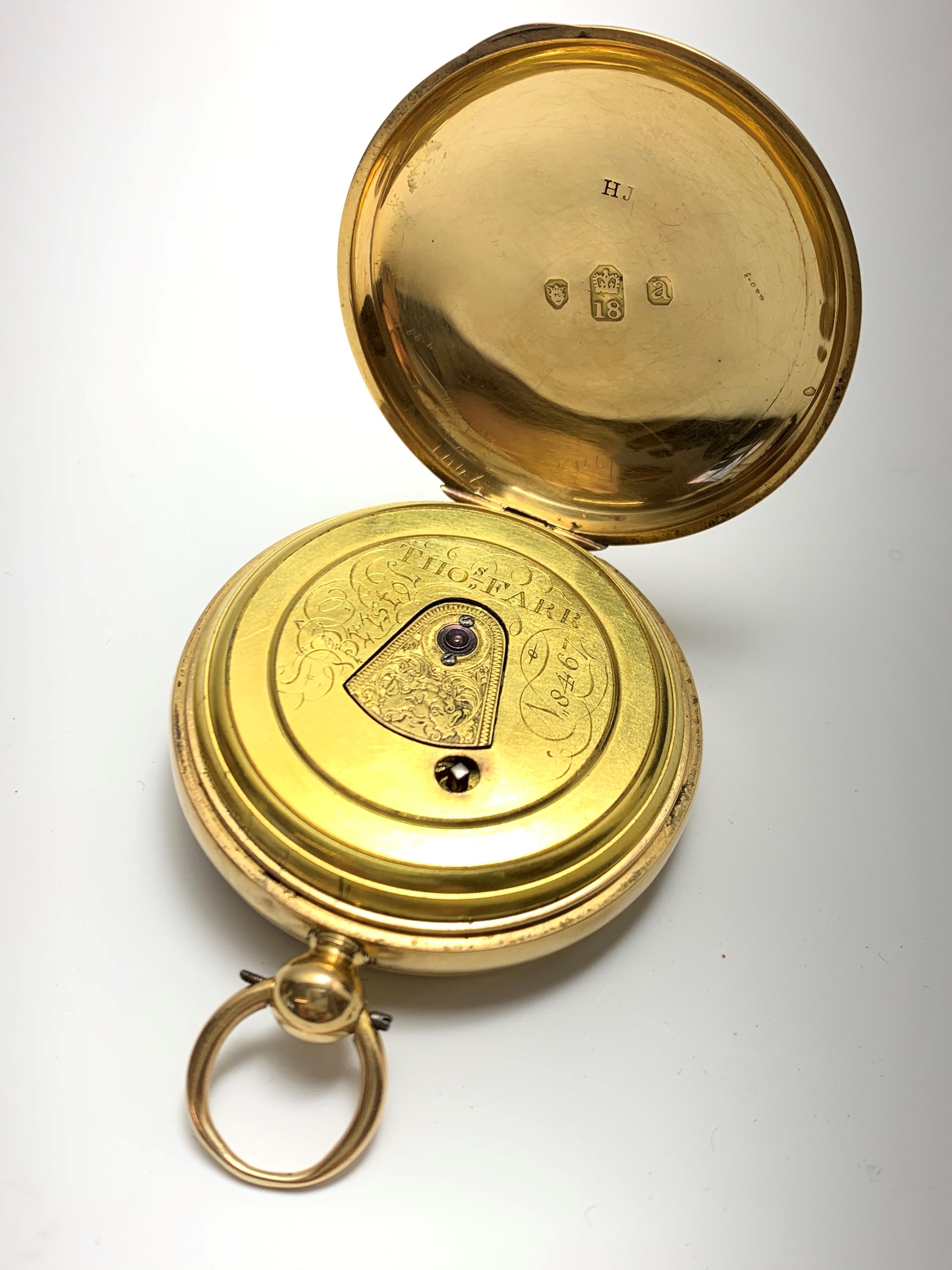 A fine and large George III 18ct Gold Keywind open face pocket watch by Thomas Farr, Bristol - Image 2 of 13