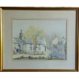 Derek WATSON (20th Century) Village Houses Watercolour Signed 30 x 40cm