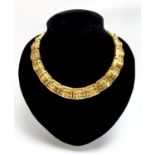 A fine High Victorian pierced and engraved gold collar 47.3gmCondition report: Length 42cm Width