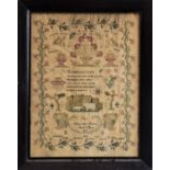 A William IV needlework sampler by Allice Ann Symons Aged 10 years 1834, worked with scattered