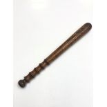 A late 19th/early 20th century elm truncheon, stamped 'Hiatt & Co. Birmingham' and initialled B.P