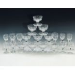 A set of 10 Webb crystal sundae dishes and other Webb drinking glassware.Condition report: 5 glasses