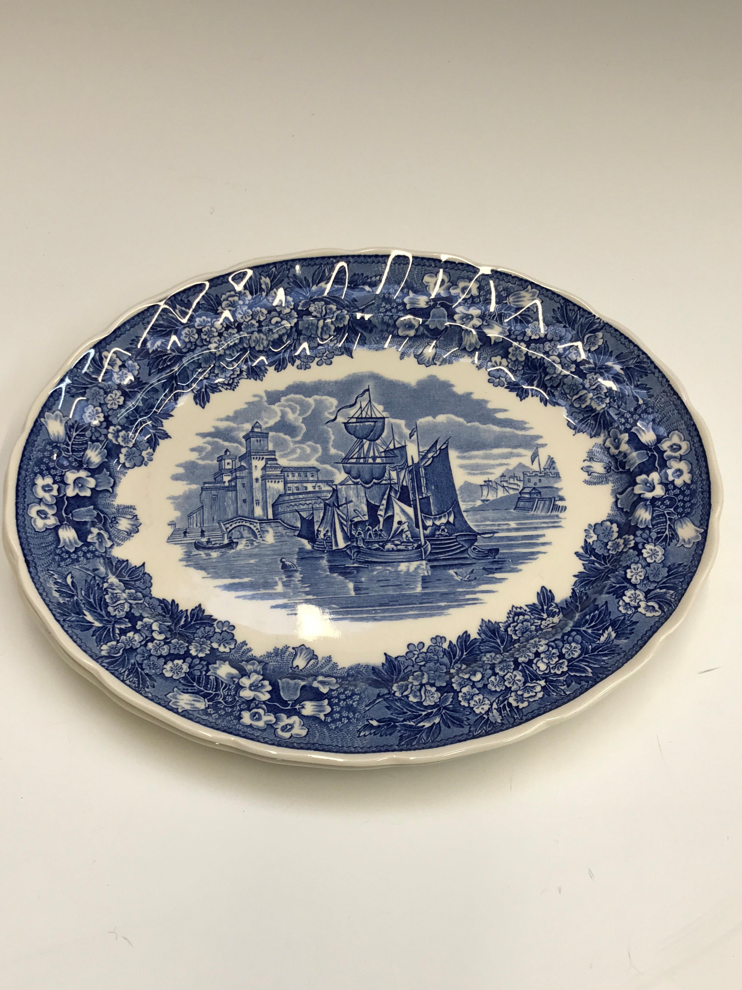 Eight blue and white Wedgwood Queensware plates from the Wedgwood ...