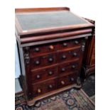 A Victorian mahogany clerks desk. height 110cm, width 85cm, depth 63cm.