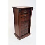 A Victorian mahogany Wellington chest, with eight graduated drawers, on a plinth base, height 112