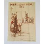 A French poster, 'Emprunt de la Defense Nationale 1915', printed by Devambez, Paris. Paper size