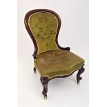 A Victorian mahogany lady's salon chair.