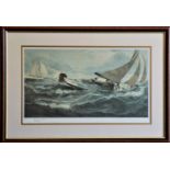 After Charles Napier Hemy 'The Leeward Mark' Limited edition coloured print signed by Colin Nunn,