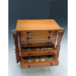 A Victorian lepidoptera collection, contained in a mahogany six drawer chest, with glazed tops and