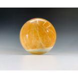 A carved and polished hardstone ball. Diameter approx. 14cm.Condition report: No cracks or chips