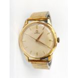 An Omega gentleman's gold plated manual wrist watch with 17 jewel calibre 285 movement number