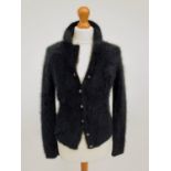 A black mohair cardigan by Fenn Wright and Manson, approximate size 10-12.