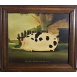 Reproduction Oil on board 'Prize Pig R.A.S. Cardiff 1894' 25 x 30cmCondition report: This