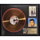 Two limited edition framed gold discs, Elvis Presley 'Loving You', no. 150/250, 43.5cm x 53.5cm, and