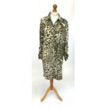 A green and cream leopard print silk shirt dress by Diane Von Furstenberg, label size 14.